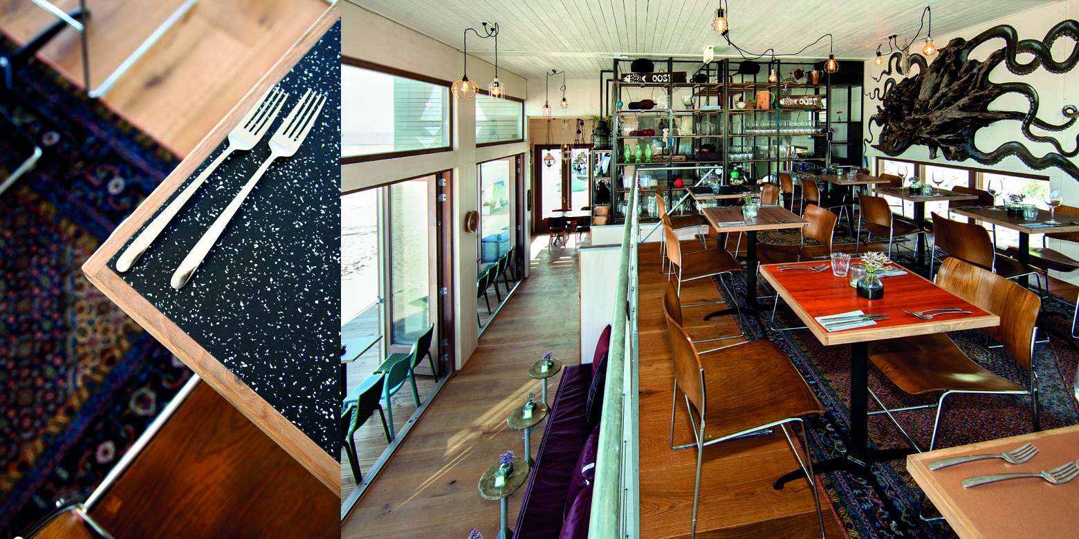 Horeca interieur van strandpaviljoen Oost Vlieland