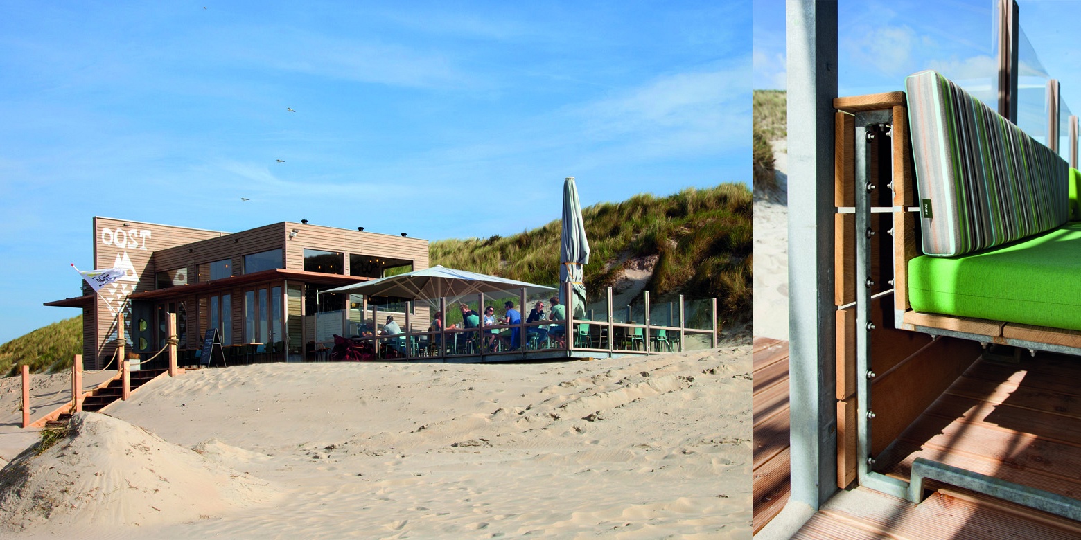 Horeca interieur van strandpaviljoen Oost Vlieland