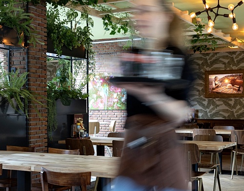 Restaurant interieur van de Pannekoekenbakker Plasmolen